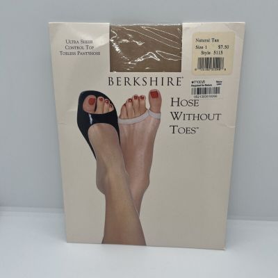 Berkshire Hose Without Toes Ultra Sheer Control Top Pantyhose Size 1 Natural Tan